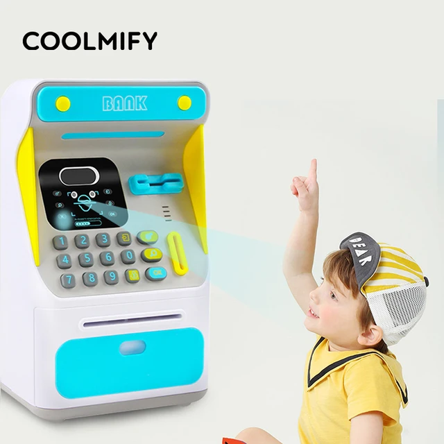 Electronic Piggy Bank Simulated Face Recognition  Machine Cash Saving Box ATM Bank Safe Box Deposit Banknote Christmas Gift 3