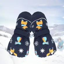 1 пара, зимние детские теплые лыжные перчатки с принтом оленя и кролика, детские спортивные ветрозащитные водонепроницаемые Нескользящие варежки с длинными рукавами