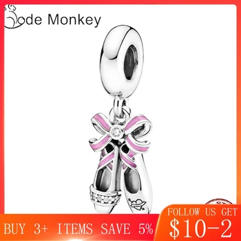 

CodeMonkey 925 Sterling Silver Ballet Shoes Charm Beads Fit Original Design Bracelets For Women DIY Jewelry Making CMS1508