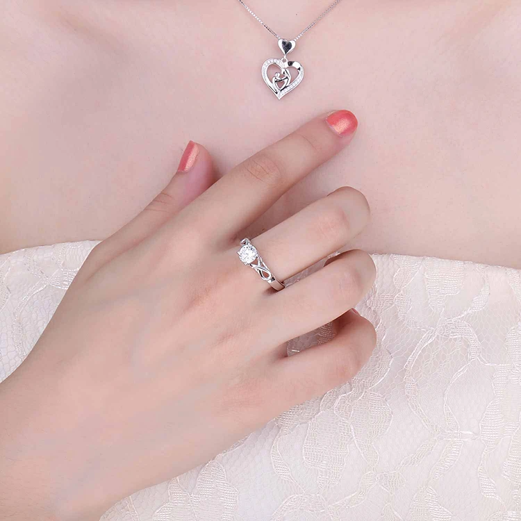 JewelryPalace Бесконечность Разделение веревки 1.6ct кубического циркония Юбилей обещание Свадебные Обручение пасьянс кольцо стерлингового серебра 925 пробы