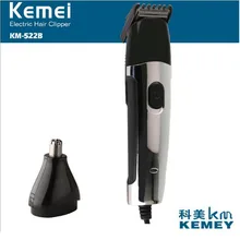 Kemei электрический триммер для волос KM-522B 2 в 1 Проводной Электрический зажим для носа триммер резак триммер для бороды резак из нержавеющей стали