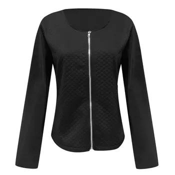 

FREE OSTRICH New Autumn Winter Women's Clothes Fleece Basic Jacket Long Sleeve Round collar female Zipper Casual Short Outerwear