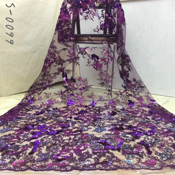 

African Net Lace Fabric 2020 High Quality Lace Nigerian Wedding Lace Fabrics Sequins French Tulle Lace Material