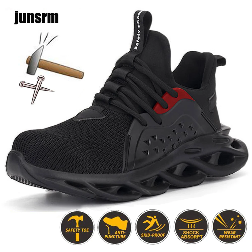 

Fashion safety shoes lightweight and breathable sports steel toe corrosion-resistant work boots protect the toes indestructible