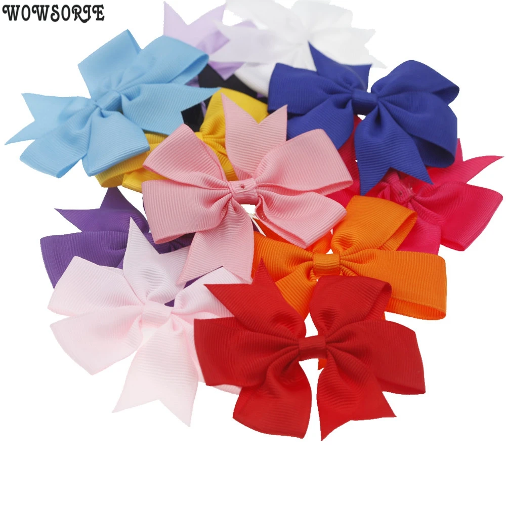 

8.5cm baby DIY Flower Bowknot Solid color Hair Bow Accessory No Clip without headband children girls hair Accessories 10pcs/lot