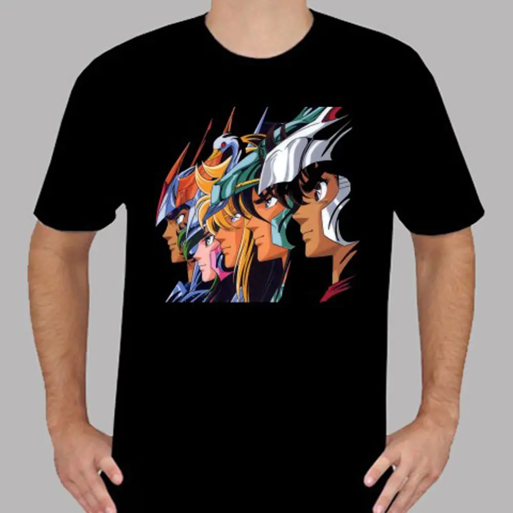 Новая мужская черная футболка в ретро-стиле с героями мультфильмов «Sainte Seiya* Pegasus Phoenix», Лидер продаж, новая Мужская хлопковая футболка, футболки в стиле Харадзюку - Цвет: Черный