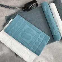 Отельный хлопковый жаккардовый коврик для маленьких ног, Впитывающий Коврик для ванной комнаты, Противоскользящий коврик, впитывающий воду, машинная стирка