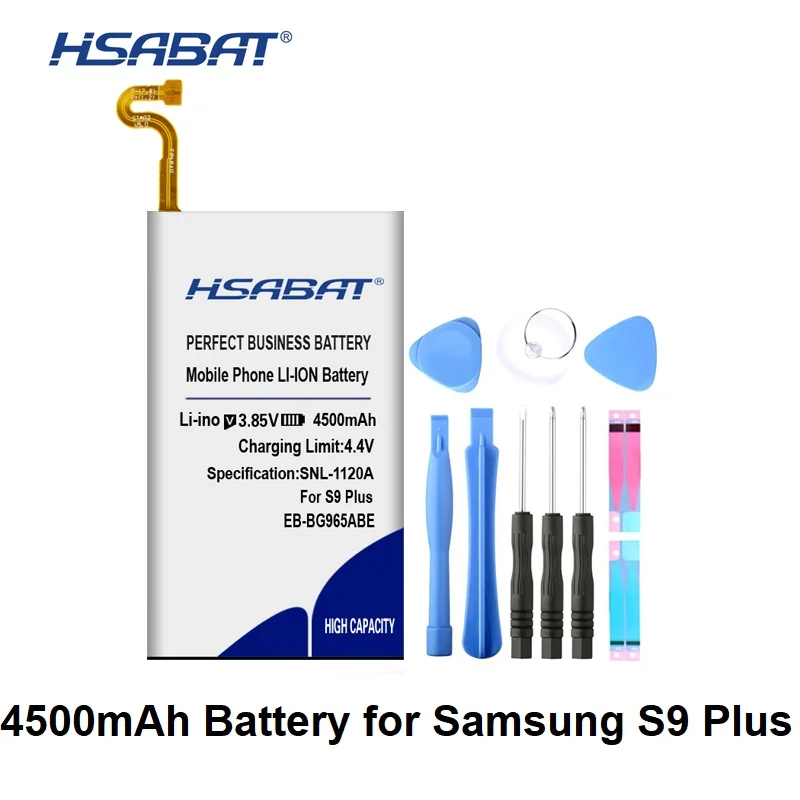 HSABAT EB-BG965ABE 4500mAh Battery for Samsung Galaxy S9 Plus G9650 G965 G965F G965A G965T G965S G965R4 G965V