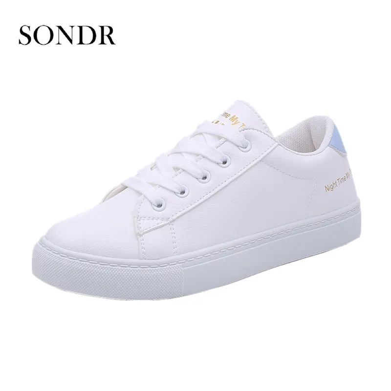 

2019 Spring Autumn New White Women Shoes Mesh Comfortable breathable Lace-Up Platform Female Shoes Vulcanize Shoes chaussure