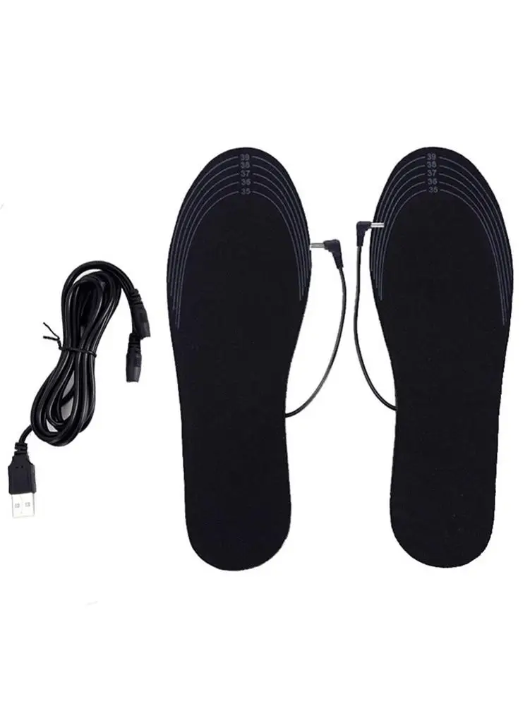 1 пара USB стельки с подогревом для ног, согревающие стельки для ног, теплые носки для ног, зимние уличные спортивные стельки для обуви, Теплые Зимние Стельки
