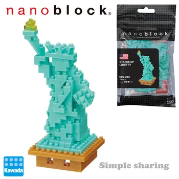 

New Kawada Nanoblock NBC-293 Statue Of Liberty 160pieces Diamond Building Blocks Mini Micro Bricks Toys Funny Cities Model Kits