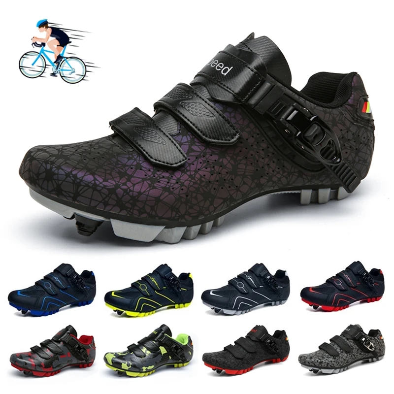 NEW Men MTB Cycling Shoes Flat Cleats Road Bike Boots Speed Bicycle Sneaker Racing Women SPD Mountain Biking Self-Locking Shoes