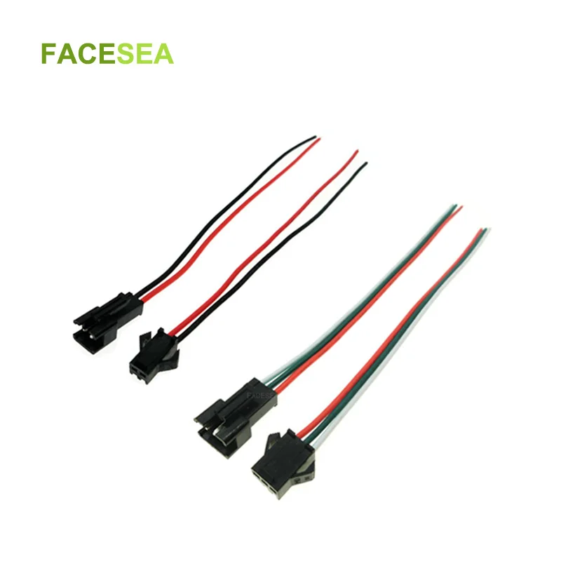 100 пар JST SM разъем 2pin / 3pin 4pin 5pin мужской и женский кабель провод для WS2812B 5050 RGB