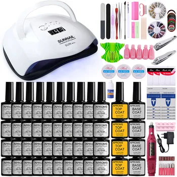 

Manicure Set Nail Kit Nail Set 40/30/20/10 Nail Gel Polish Set Electric Nail Drill Machine UV LED Nail Lamp Dryer Nail Salon Kit