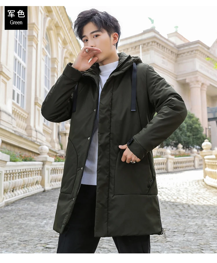 Новая высококачественная зимняя длинная парка, мужская куртка, толстая Мужская корейская модная Повседневная парка Harajuku Homme, Прямая поставка размера плюс
