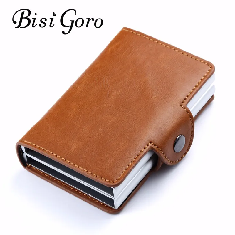 Визитница и кредитница из кожи Крейзи Хорс Bisi Goro 2020 с RFID защитой двойным