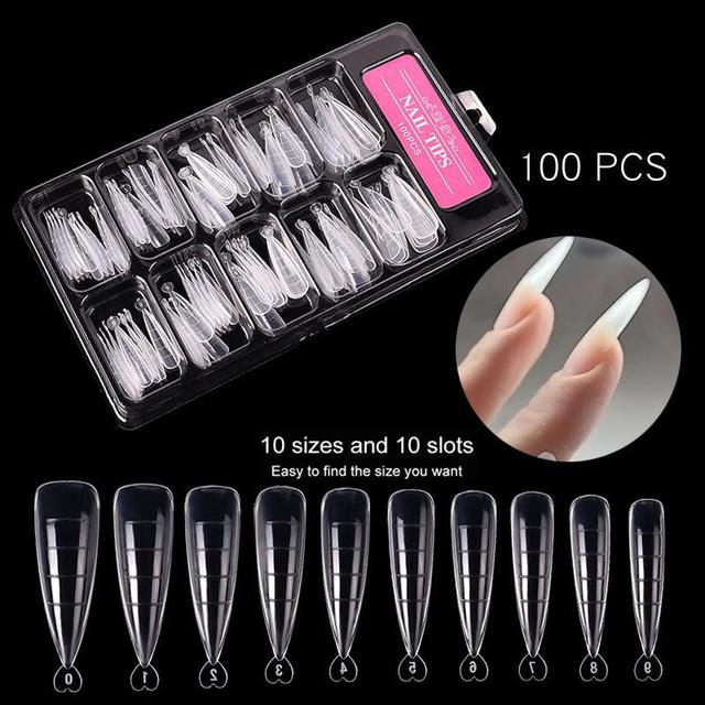 False Nail Tips Fan Nature Nail Art Round Full Cover Display Practice Tools Fake Nails Manicure Acrylic UV Gel Polish