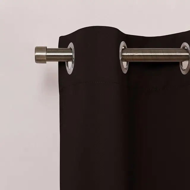 NICETOWN Blackout Tier Valance Curtain Thermal Insulated  Grommet Top Curtain Panel with Eyelets for Kitchen Half Window ,1Pair Brown