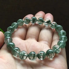 

Genuine Natural Green Phantom Quartz Bracelet Garden Women Men 9.2mm Clear Round Beads Stretch AAAAAA