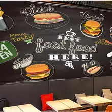 Пользовательские черные расписанные вручную итальянские пиццы магазин Западная обои для ресторана