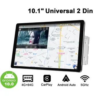 

2Din 10" 1280*800 Universal Android10 Car Stereo Radio DSP Carplay GPS SPDIF Subwoofer 5GWiFi 4G SIM Split-screen Bluetooth 5.1