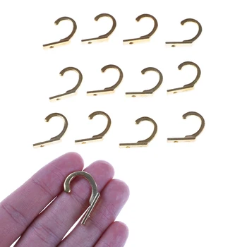

10PCS/LOT Durable Small Antique Hooks Wall Hanger Curved Buckle Horn Lock Clasp Hook Gold Color