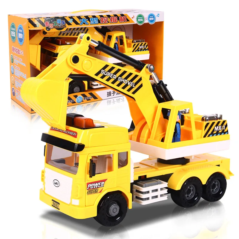 

Yue Fei 9883 LEFEI Excavator Lifting Machine Engineering Vehicle Multi-functional Model Children Baby Toy Inertia Car