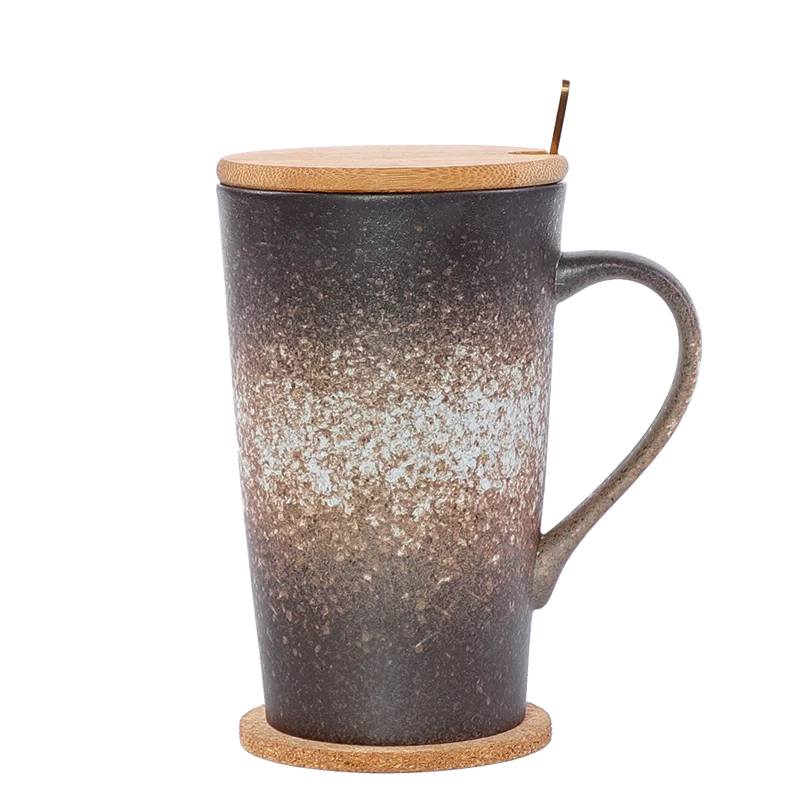 Керамическая кружка с крышкой креативная индивидуальная трендовая большая