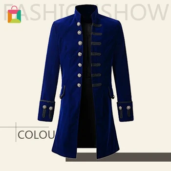 

Men's Velvet Uniform Trench Coat Victoria Trench Coat Gothic Steampunk Glittery