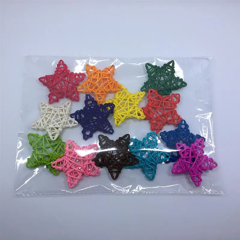 5Pcs/Set Christmas Tree Rattan Stars Hanging Decor Creative Rattan Ornament Set DIY Home Decor Accessories For Christmas Party