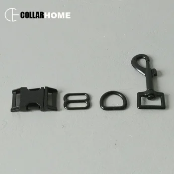 

100 sets black metal adjustment buckle 20 mm clip clasp d-rings for bag dog pet collar strap DIY handmade accessories hardware