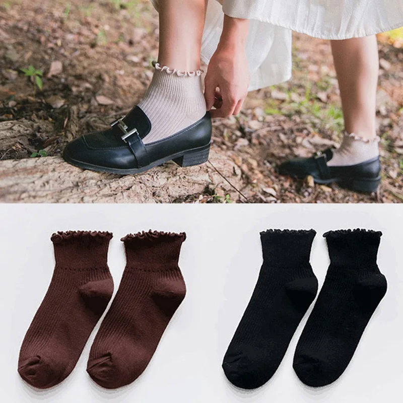 Высококачественные модные мягкие хлопковые женские носки с кружевными оборками весенне-летние милые носки милые для девочек принцесс милые носки с оборками