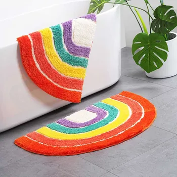 

Rainbow Bathroom Rug Area Rug Carpet Anti Slip Geometric Entrance Carpets Kitchen Rug Floor Mats Welcome Doormat Home Decor