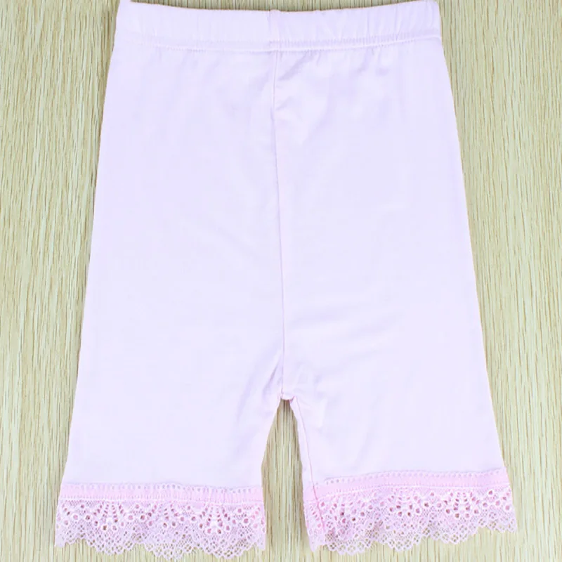 Популярные новые детские шорты для девочек, кружевные штаны из вискозы, детские шорты для девочек, безопасные шорты, леггинсы - Цвет: Розовый