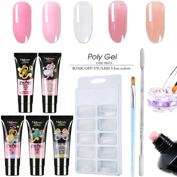 

2020 New Arrival Nail Art Fast-Drying Poly Gel Nail-Dressing Tool Multicolor Extended Gel 15ml Suit Nail Tools Dropping
