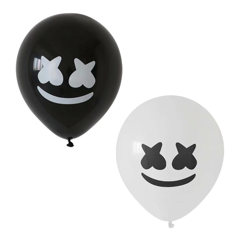 Маска воздушные шары белый черный электронный производитель маска диджея музыкальный фестиваль украшения фольгированные воздушные шары Marshmello воздушные шары Детские игрушки - Цвет: mix