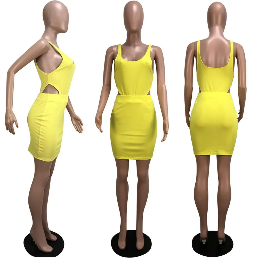 Облегающее Бандажное Клубное платье на бретельках, сексуальное Клубное облегающее платье, летнее желтое неоновое элегантное Мини Короткое платье без рукавов для женщин