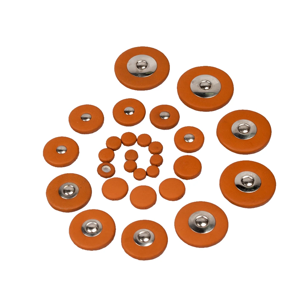 26 Pieces of Set Leather Soprano Saxophone Pads Woodwind Instrument Parts, 4.33x2.76x0.79inch