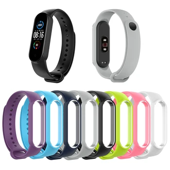 

Portable Soft TPU Watch Strap Pure Candy Color Smart Bracelet Band for Xiaomi Mi Band 5 Smart Wristband Sports Smart Band