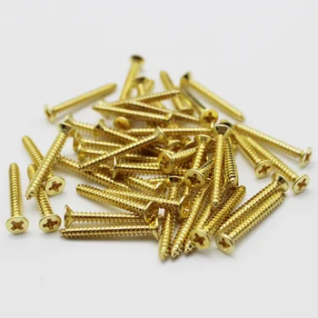 

M6x40mm 100pcs solid Brass cross Self tapping Wood Screw countersunk head screws for wood