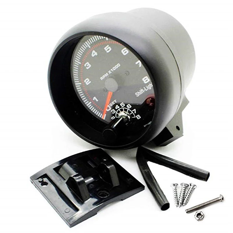 3.75'' Universal Car Tachometer Tacho Gauge Meter LED Shift Light 0