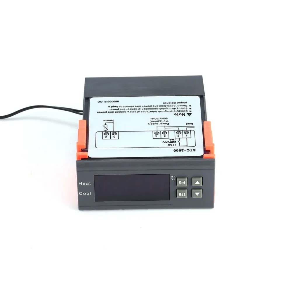 STC-2000 220V-55~ 120C цифровой регулятор температуры с термопарным датчиком