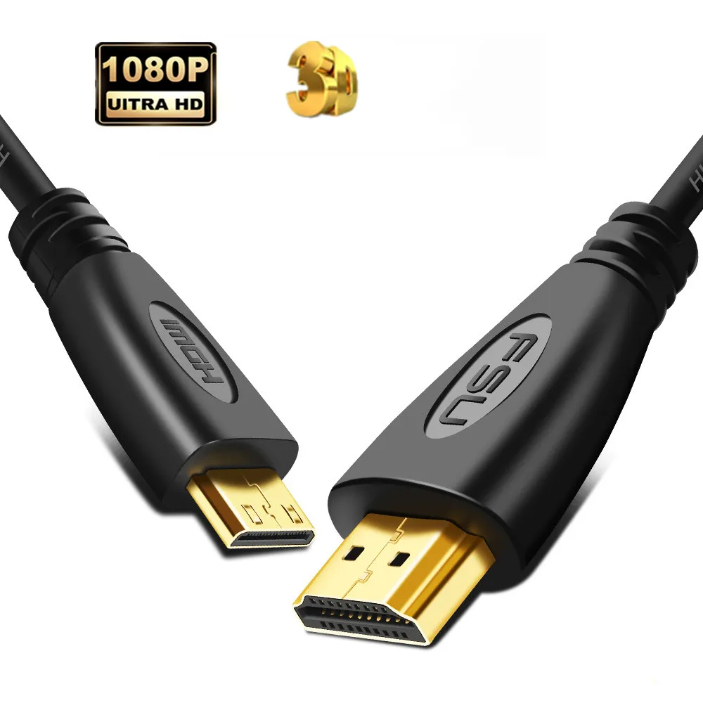 Мини-Кабель HDMI к 1080p 3D высокоскоростной позолоченный штекер Mini кабель для