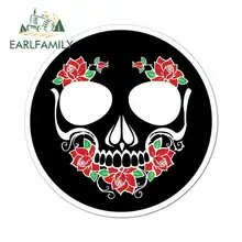 EARLFAMILY 13cm x 13cm for Skeleton Roses Sugar Skull Red Guns Dark Funny Car Stickers Vinyl JDM Truck Graphics Car Accessories EARLFAMILY 13cm x 13cm for Skeleton Roses Sugar Skull Red Guns Dark Funny Car Stickers Vinyl JDM Truck Graphics Car Accessories