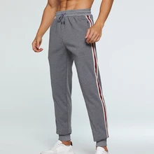 Новинка, модные зимние спортивные штаны, Мужские штаны в полоску с завязками по бокам, спортивные штаны, мужские спортивные штаны, весенние повседневные теплые штаны