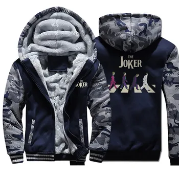 

Joker hoodie camouflage plus velvet thick sweatshirts printing trend men hooded 2020 autumn winter favorite casual homme clothes