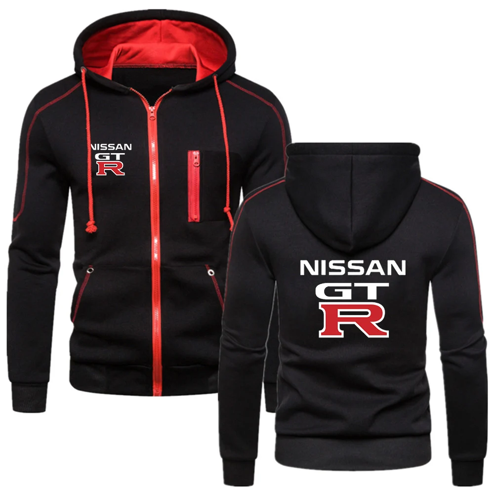 2021 New Nissan Gtr Men's Winter Slim Fit Print Sweatshirts Outwear