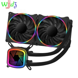 Ventilador de caja de Pc, refrigeración por agua líquida, Enfriador de agua integrado de CPU de ordenador para Intel LGA 115x AMD AM4 CPU RGB, disipador térmico