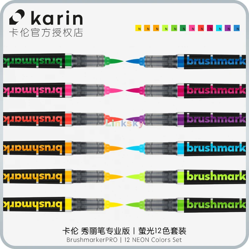 Karin Markers BrushmarkerPRO Neon series,Durable and wear-resistant,smooth  and not blocking pen,Individual Colours Self selected - AliExpress