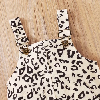 Lioraitiin 0-18M Newborn Infant Baby Girl 3Pcs Autumn Fashion Clothing Set Long Sleeve Solid Bodysuit Top Leopard Skrit 5
